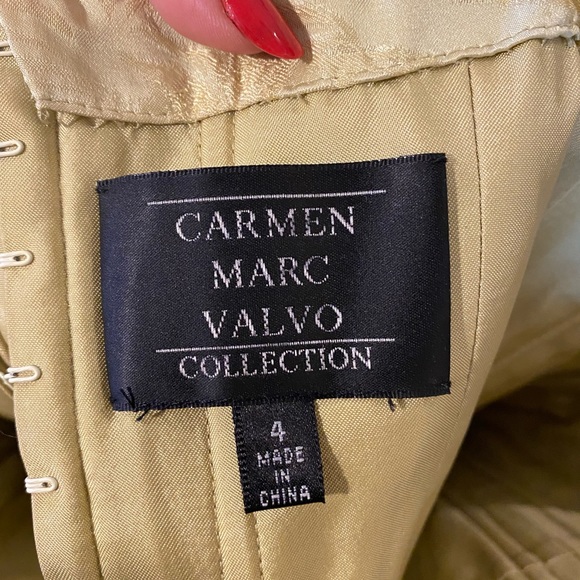 Vintage Dress, Vintage Green Dress, Carmen Marc Valvo, Couture Dress - Picture 2 of 4